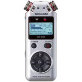 Tascam DR-05X Stereo Handheld Digital Audio Recorder (Silver) Bundle with Studio Monitor Headphones, 16GB Memory Card & Tripod