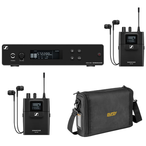 Sennheiser XSW IEM SET Stereo In-Ear Wireless Monitoring System A: 476 to 500 MHz (509146) Bundle with Sennheiser XSW IEM EK Wireless Receiver (A: 476 to 500 MHz) and Auray Carrying Bag