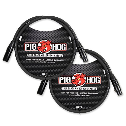 Pig Hog PHM3 8mm Tour Grade Mic Cable, XLR 3ft - 2-pack