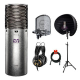 Aston Microphones Spirit Multi-Pattern Microphone with Aston Halo Reflection Filter, SwiftShield Mic Shockmount, AKG K240 Pro Headphones, Mic Stand & XLR Cable Bundle