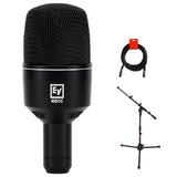 Electro-Voice ND68 Dynamic Supercardioid Bass Drum Microphone Bundle with Short Tripod Mic Stand & XLR Cable