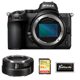 Nikon Z5 Mirrorless Camera (1649) Bundle with Nikon FTZ II Mount Adapter, 64GB Extreme Memory Card, and 5-Pack Wipes