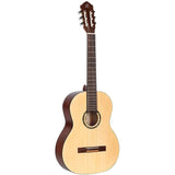 Ortega Guitars 6 String Student Series Pro Solid Top Nylon Classical Guitar, Right, Spruce (R55)