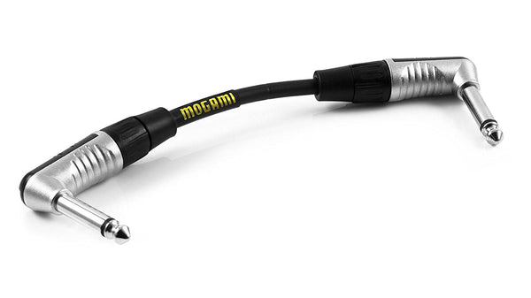 Mogami CorePlus 1/4" TS Right-Angle Male to 1/4" TS Right-Angle Male Instrument Cable (6")