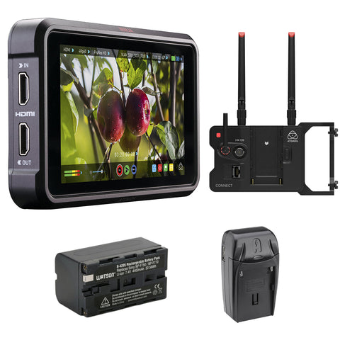 Atomos Ninja V 5" 4K HDMI Recording Monitor Bundle with Atomos CONNECT for Ninja V, Li-ION Battery Pack, and AC/DC Charger