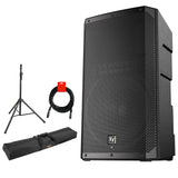 Electro-Voice ELX200-15P 15" 1200W 2-Way Powered Loudspeaker Bundle with  Auray 51" Speaker Stand Bag, Steel Speaker Stand and XLR-XLR Cable