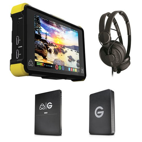 Atomos Shogun Flame with 256GB G-Technology SSD Kit with Superlux HD-562 Professional Headphone