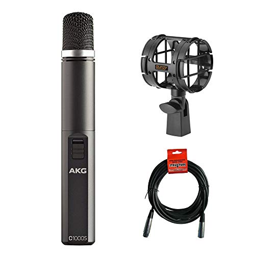 AKG C1000 S Small-Diaphragm Condenser Microphone with Suspension Shockmount & 20' XLR-XLR Cable Bundle