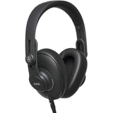 AKG K361 Over-Ear Oval Closed-Back Studio Headphones Bundle with Headphones Holder and Mini to Mini Cable