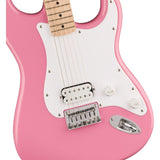 Squire Sonic Stratocaster HT H Electric Guitar, Flash Pink Bundle with Fender FE620 Electric Guitar Gig Bag, Professional Instrument Cable 10' and Fender Classic Celluloid Guitar Picks 351 Shape