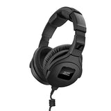 Sennheiser HD 300 Pro Headphones, Black with Headphone Holder & Stereo 1/4" Male Phone TRS Headphone Extension Cable 10'