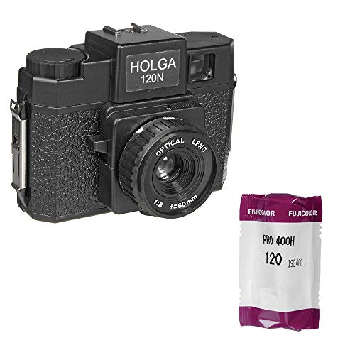 Holga 120N Medium Format Fixed Focus Camera with Lens with Fujifilm Fujicolor Pro 400H Color Negative Film, ISO 400, 120 Size