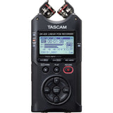Tascam DR-40X Four Track Portable Recorder and USB Interfac Bundle with 32GB Memory Card, SnapPod Tripod, Polsen Studio Headphones and Rapid Charger with 4 AA NiMH Batteries