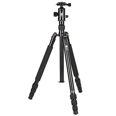 Sirui T-004X Aluminum Tripod with C-10S Ball Head, 8.8 lbs Capacity, 58" Height, 4 Leg Sections, Black