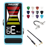 NUX NTU-3 MKII Flow Tune Pedal Blue Bundle with Kopul 10' Instrument Cable, Hosa 6" Guitar Patch Cable and Fender 12-Pack Guitar Picks