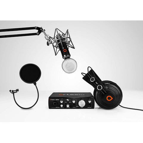 Artesia "BIG EASY" Gaming, Podcast with AMC-20 Condenser Mic, A22xt Interface, AMH-11 Stereo Headphones, Shock Mount, XLR Cable, Mic Stand & Pop Filter Bundle