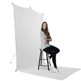 Savage Travel Backdrop Kit - White Floor Extended Backdrop (5 ft x 12 ft) with Stand