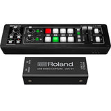 Roland V-1HD STR Mixer/Switcher Live Streaming Bundle with Encoder UVC-01, Roland CB-BV1 Carry Bag, 6' HDMI Cable & 10-Pack Straps