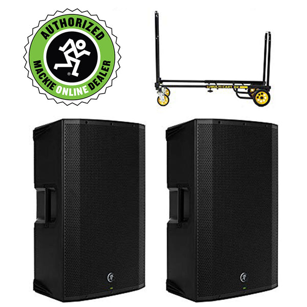 Mackie Thump15BST Boosted 1300W 15" Powered Loudspeaker (Duo) with MultiCart 8-in-1 Transporter R2 Micro Bundle