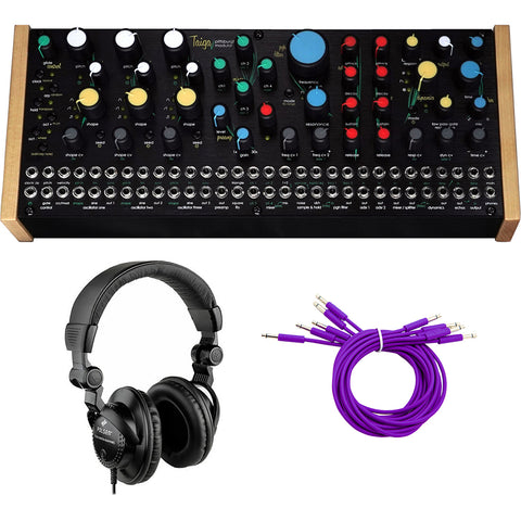 Pittsburgh Modular Taiga Semi-modular Paraphonic Synthesizer Bundle with Cre8audio Nazca Noodles Cables and Polsen HPC-A30 Closed-Back Studio Monitor Headphones