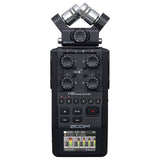 Zoom H6 All Black 6-Track Portable Recorder (2020 Version) Bundle with 4x Zoom ZDM-1 Podcast Mic Pack