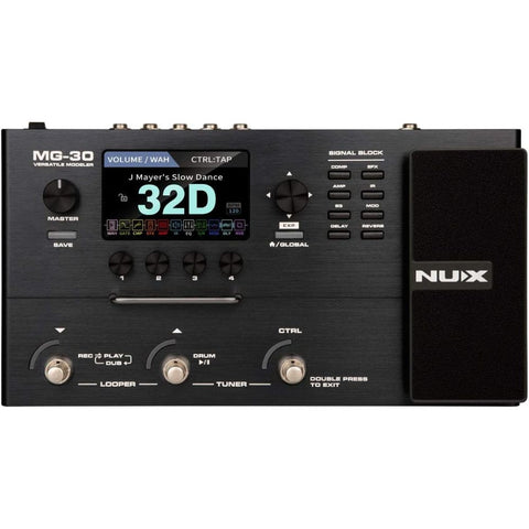 NUX MG-30 Guitar Multi-Effects Pedal Guitar/Bass/Acoustic Amp Modeling, 1024 Samples IRs, IR Loader, White-Box Algorithm, EFX Routing, 4'' Color LCD, NMP-2 Footswitch Included