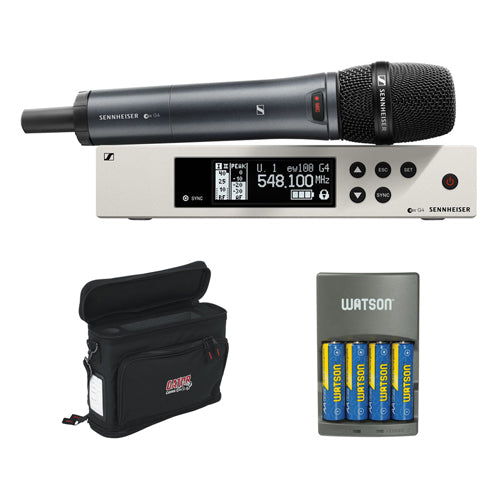 Sennheiser ew 100-835 G4-S Wireless Handheld Microphone System with GM-1W Wireless Mobile Pack and Rapid Charger with 4 AA Battery