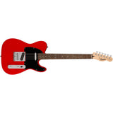 Squier Sonic Telecaster Electric Guitar, Torino Red, Laurel Fingerboard Bundle with Fender Logo Guitar Strap Black, Fender 12-Pack Celluloid Picks, and Straight/Angle Instrument Cable