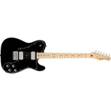 Squier by Fender Affinity Series Telecaster Deluxe (Maple fingerboard, Black) Bundle with Fender 10ft Cable (Straight/Straight), Fender Guitar 12-Pack Picks, and Fender 2" Guitar Straps