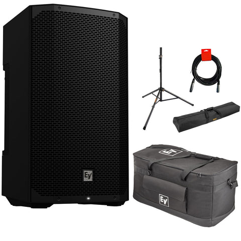 Electro-Voice EVERSE 12 Battery-Powered Loudspeaker with Bluetooth Audio Bundle with Electro-Voice Padded Duffle Bag, SS-47S Speaker Stand with Tripod Base, 51" Stand Bag, and 20-Inch XLR-XLR Cable