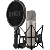 Rode NT1 (Silver)5th Generation Hybrid Studio Condenser Microphone Bundle with Desk/mic Stand Reflection Filter and Reflection Filter/tripod Micstand