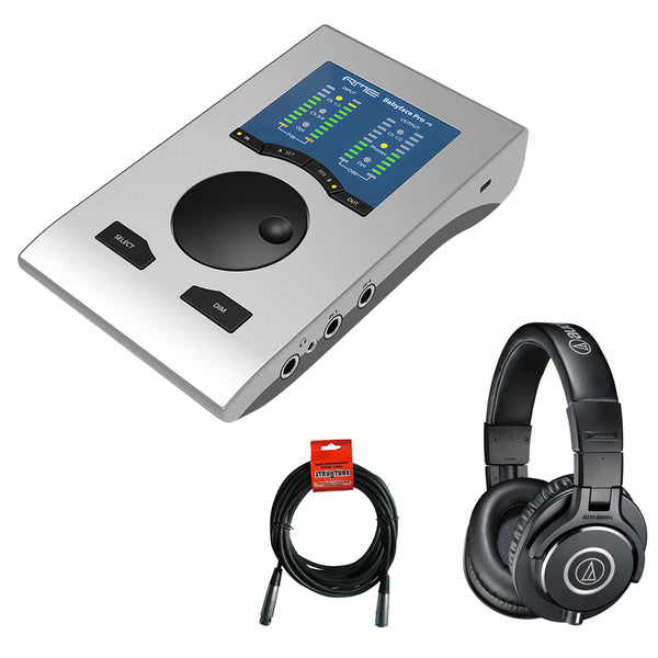 RME Babyface Pro FS 24-Channel 192kHz USB Audio Interface with Audio-Technica ATH-M40x Headphones & XLR Cable Bundle
