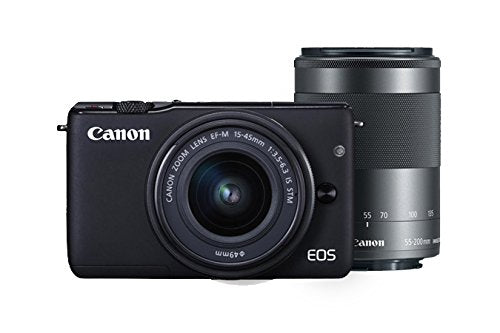 Canon EOS M10 Mirrorless Digital Camera with 15-45mm and 55-200mm Lenses (Black)