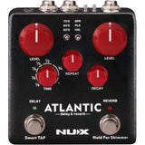 NUX Atlantic Multi Delay and Reverb Effect Pedal Bundle with Polsen HPC-A30-MK2 Studio Monitor Headphones, Kopul 10' Instrument Cable, Patch Cable Right Angle, and Fender 12-Pack Picks