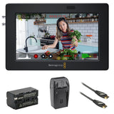 Blackmagic Design Video Assist 3G SDI/HDMI 7" Recorder Monitor Bundle with Lithium-Ion Battery Pack, AC/DC Charger, and 6' HDMI Cable