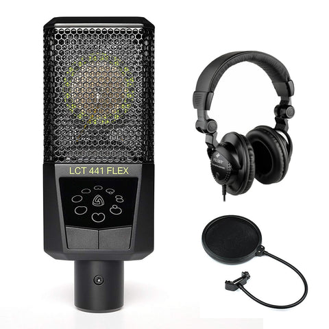 Lewitt LCT 441 Flex Condenser Microphone with Polsen HPC-A30 Studio Headphones & Pop Filter Bundle