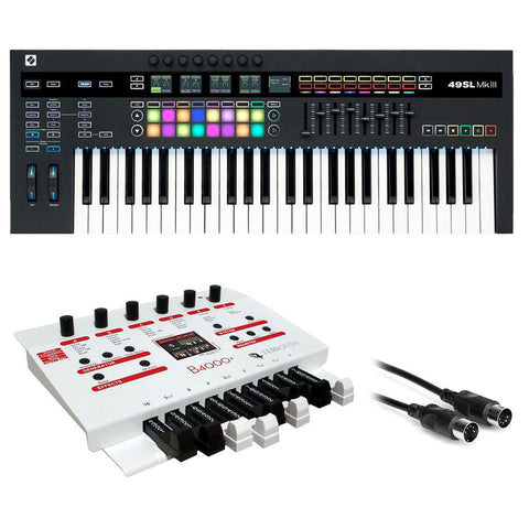 Ferrofish B4000+ Sound Module with Novation SL MkIII MIDI and CV Keyboard & MIDI Cable Bundle