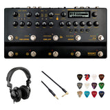 NUX Trident Guitar Processor Bundle with Polsen Studio Monitor Headphones, Kopul Instrument 10' Cable, Fender Guitar Picks 12-Pack