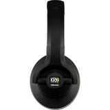 KRK KNS 6402 Studio Over-Ear Mixing/Mastering Headphones, Black (KNS-6402) Bundle with Auray Headphones Holder and 25' Mini to Mini Cable