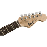 Squier by Fender Mini Stratocaster Beginner Electric Guitar (Indian Laurel Fingerboard, Black) Bundle with Fender 10ft Cable (Straight/Straight), Fender Guitar 12-Pack Picks, and Fender 2" Guitar Straps