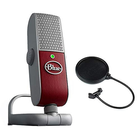 Blue Raspberry Premium Mobile USB Microphone with Pop Filter Bundle