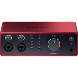 Focusrite Scarlett 4i4 USB-C Audio/MIDI Interface (4th Gen) Bundle with Studio Monitor Headphones, MXL 550/551 Microphone Ensemble Kit, Pop Filter, Mic Stand, Headphone Holder and 2x XLR Cable `
