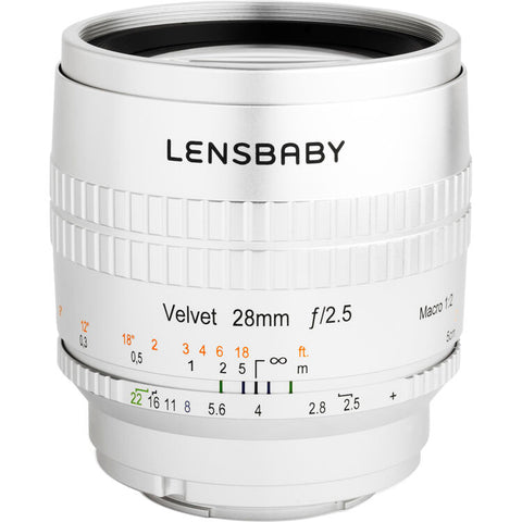 Lensbaby Velvet 28mm f/2.5 Lens for Canon RF (Silver)