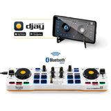 Hercules DJControl Mix DJ Software Controller with Algoriddim Djay App Bundle with Professional Closed Back Over-Ear Headphones