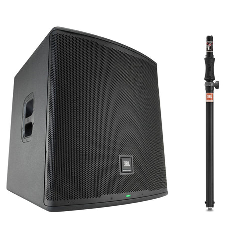 JBL EON718S 1500W 18" Powered Subwoofer with Bluetooth Control and DSP Bundle with JBL Professional Gas Assist Speaker Pole with M20 Thread