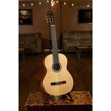 Ortega Guitars 6 String Student Series Pro w/Arm Rest Solid Top Nylon Classical Guitar, Right (R55DLX)