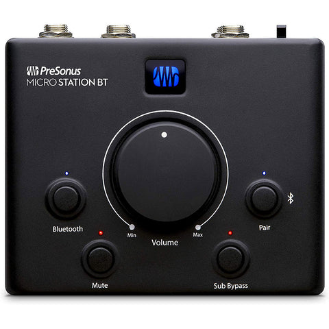 Presonus Microstation BT2.1 Monitor Controller with BT Input and Dedicated Subwoofer Output (Black, One Size)