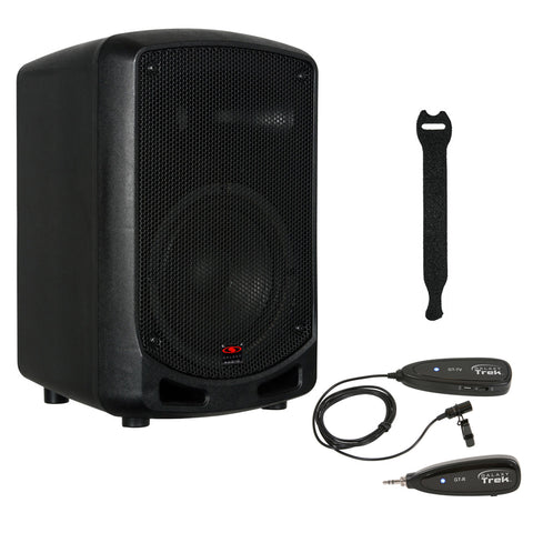 Galaxy Audio Traveler Quest 6 Portable Bluetooth PA with GT-V Trek Series Wireless Lavalier Mic Headset & 10-Pack Strap Bundle