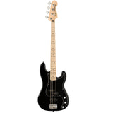 Squier by Fender Affinity Series Precision Bass PJ, Maple fingerboard (Black) Bundle with Fender 10ft Cable (Straight/Straight), Guitar 12-Pack Picks, and 2" Guitar Straps