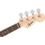 Squier by Fender Mini Precision Bass (Laurel, Black) Bundle with Fender 10ft Cable (Straight/Straight), Fender Guitar 12-Pack Picks, and Fender 2" Guitar Straps